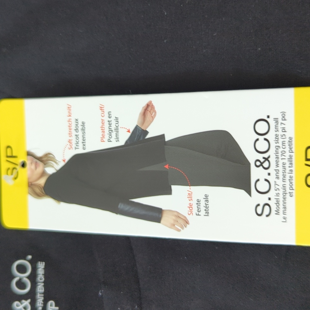 S: S.C. & Co. Long sleeve pleather cuffed Shirt